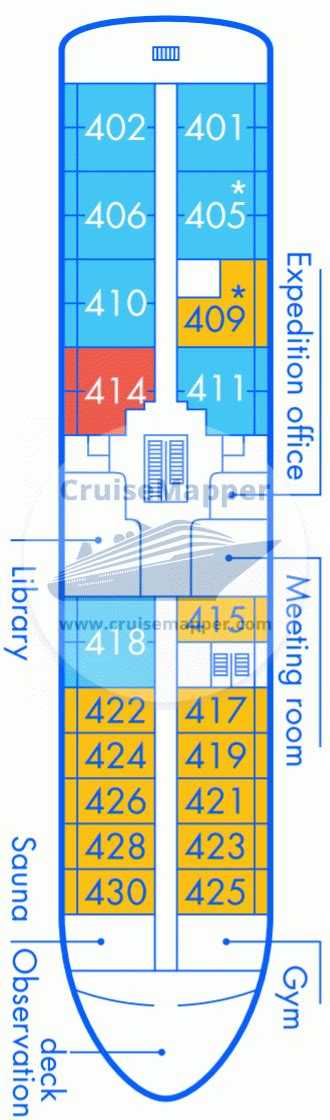 MV Magellan Explorer deck 4 plan | CruiseMapper