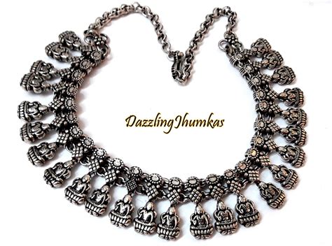 Buy German silver Jewellery - Jhumkas/ Nose-pins /Anklets/ Necklaces Collection online at the ...