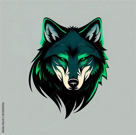 Wolf Icon On Green Background Royalty Free SVG, Cliparts, Vectors - Clip Art Library