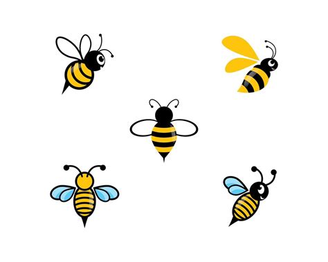 Cute bee logo set 1236367 Vector Art at Vecteezy