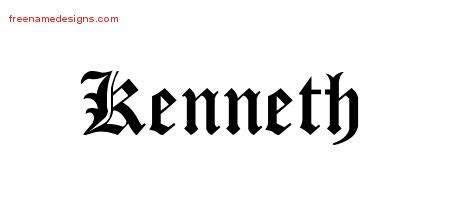 Blackletter Name Tattoo Designs Kenneth Printable - Free Name Designs