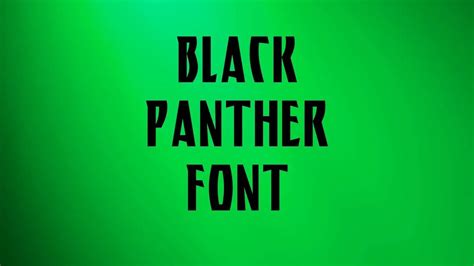 Black Panther Font Free Download