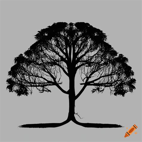 2d silhouette of tree, do not clip off part of the tree, center tree ...