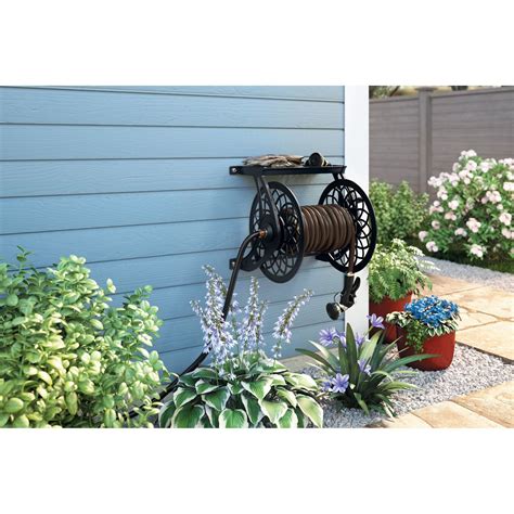 Suncast 125 ft. Slide Trak® Decorative Metal Wall Mount Garden Hose ...