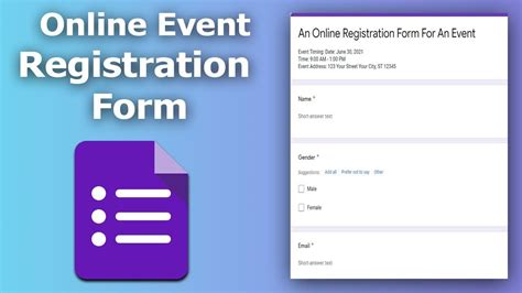 How to create an online registration form for an Event using Google Forms | Online registration ...