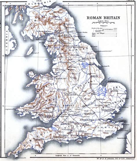 Hadrians Wall. Roman Britain. Maps, Places, Tribes.