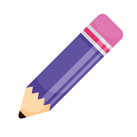 pencil purple color school supply isolated icon 4221605 Vector Art at ...