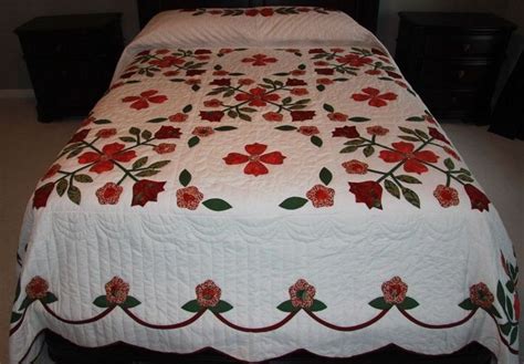 NEW~ AMISH QUILT HANDMADE APPLIQUE FROM LANCASTER PA. SPRING FLOWERS 101x110 | Quilts, Applique ...