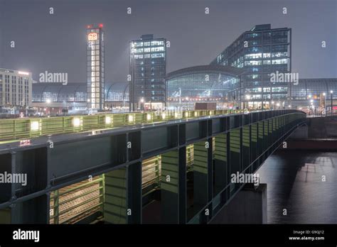 Berlin, Germany. View of the Main Train Station at Night Stock Photo ...