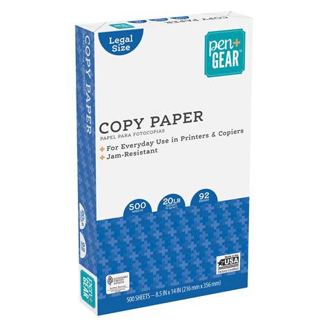 Pen+Gear Copy Paper, 8.5" x 14", 92 Bright, 20 lb., 1 Ream (500 Sheets ...