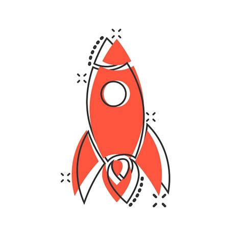 Premium Vector | Rocket icon in comic style Spaceship launch cartoon vector illustration on ...