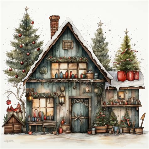 Wooden House At Christmas Free Stock Photo - Public Domain Pictures