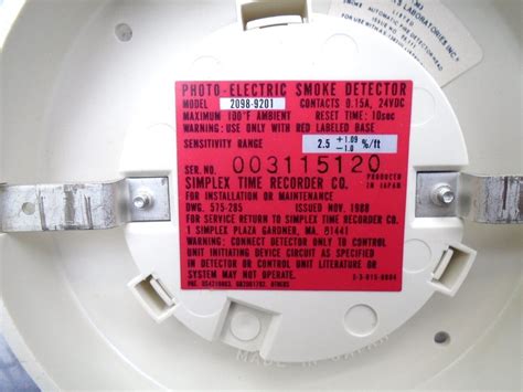 Case of 10 Simplex 2098-9201 Photoelectric Smoke Detector