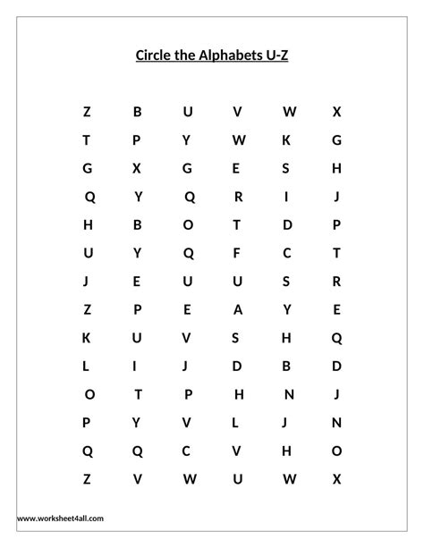 Circle The Letters Worksheet | Alphabet In Circle | Worksheet4All