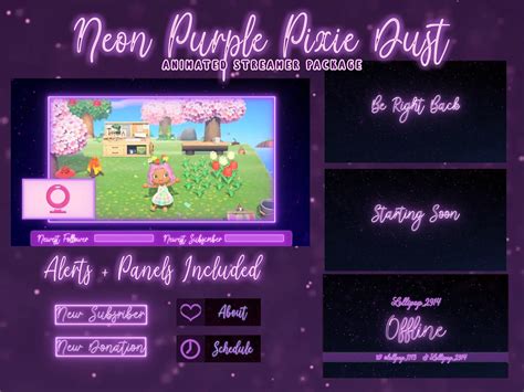 Animated Neon Purple Pixie Dust Stream Overlay | Twitch Streamer | Purple Overlay | Girl Gamer ...
