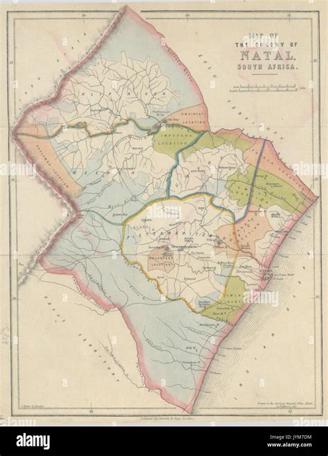 Map of the Colony of Natal, South Africa Stock Photo - Alamy