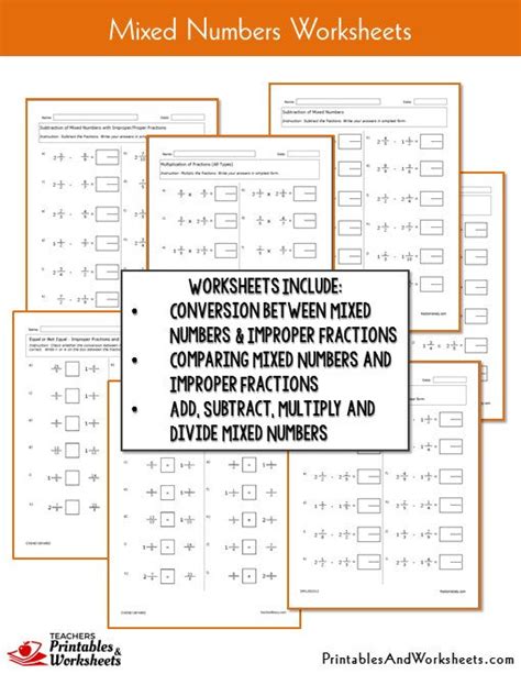 Mixed Numbers Worksheets - Printables & Worksheets