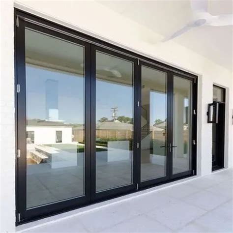 Black Powder Coated Aluminium Door, For Commercial, Thickness: 5mm at ...