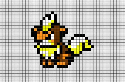 a pixellated image of a yellow and black bee