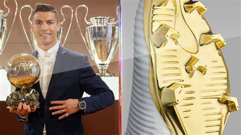 Cristiano Ronaldo honoured with golden boots after Ballon d'Or win ...