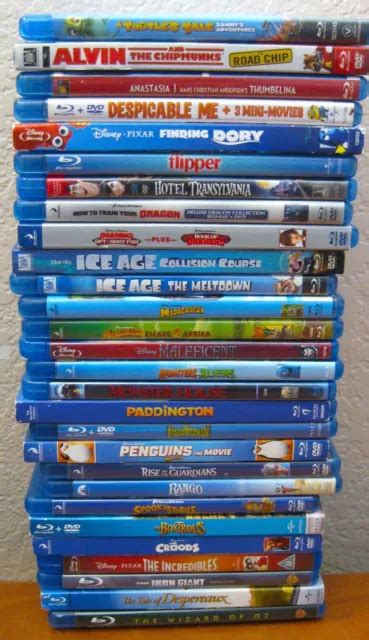 LARGE 28 BLU Ray Kids Family Animation Movie Lot Rango Penguins Ice Age Oz $27.00 - PicClick
