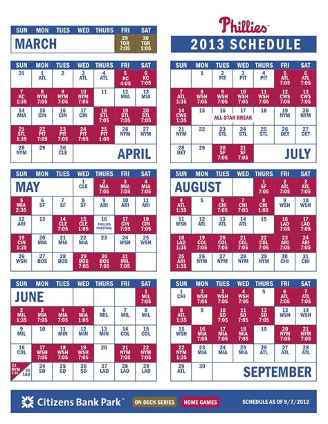 Phillies Schedule 2023 Printable Excel