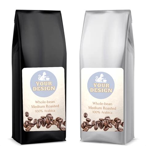 Private Label Coffee packaged in Quad Seal Polyester Metallic bags and ...