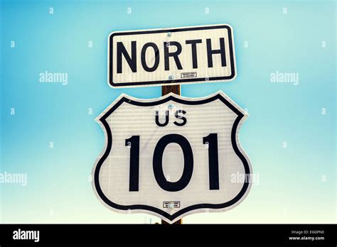 U.S. Highway 101 North road sign. California, United States Stock Photo - Alamy