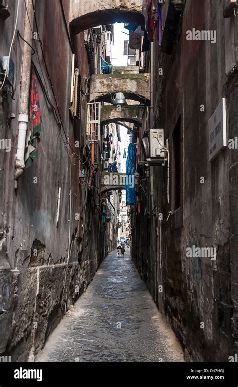 narrow street downtown naples, Italy Stock Photo - Alamy