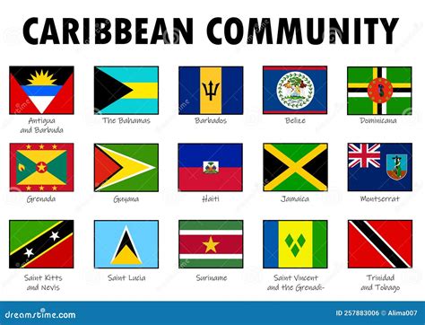 Vector Flag of Members of the Caribbean Community CC Stock Vector - Illustration of organization ...