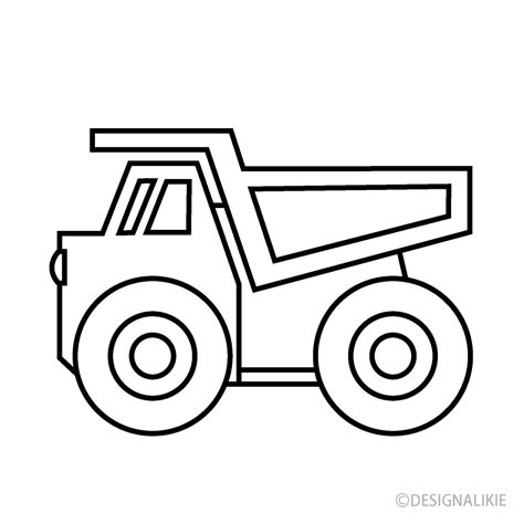 Dump Truck Line Clip Art Free PNG Image｜Illustoon