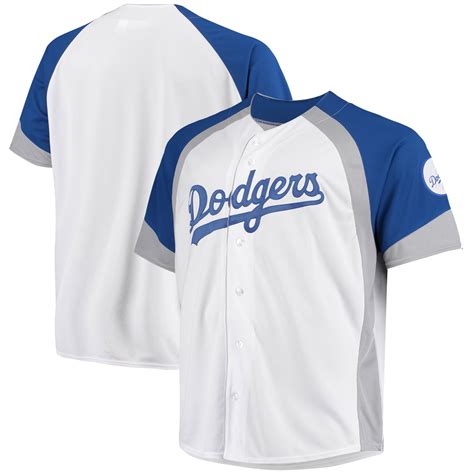 Men's White/Royal Los Angeles Dodgers Big & Tall Color Block Team Jersey