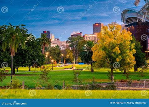 Adelaide city skyline editorial stock photo. Image of bank - 94788733