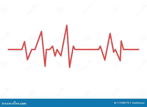 Linea Di Cuore Impulso Medico Di Battito Cardiaco Di Salute Del Cardiogramma Di Vettore ...