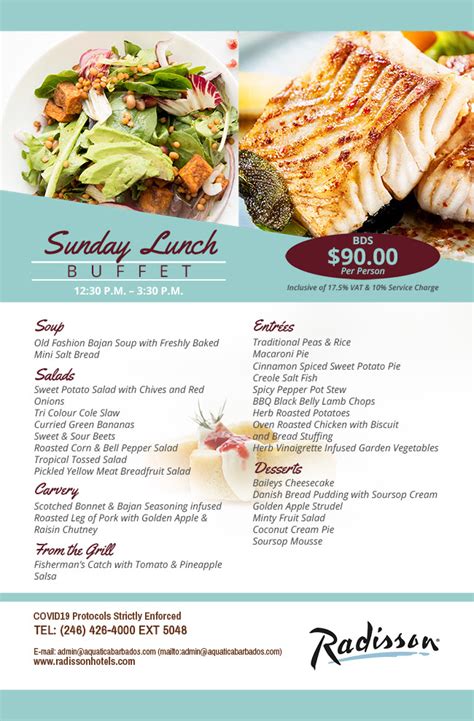 Sunday Lunch Buffet at Radisson - What's On In Barbados 2020-12-13 to ...