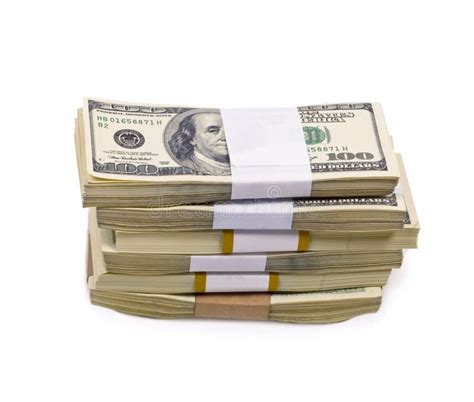 Stack of 100 US Dollar Notes. Bundles of United States Currency Notes ...