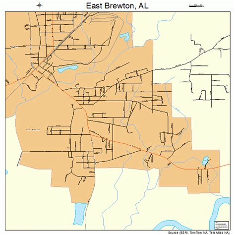 East Brewton Alabama Street Map 0122216