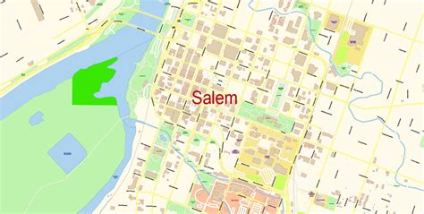 Salem Oregon PDF Map Vector Exact City Plan detailed Street Map Adobe ...