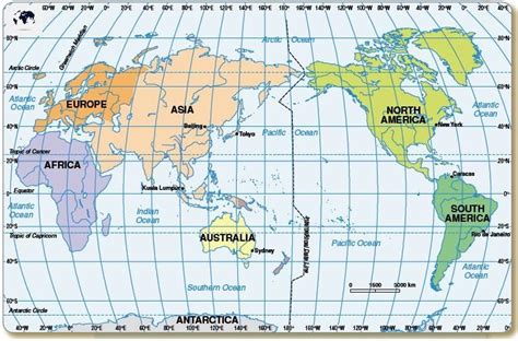 Free printable world map with longitude and latitude in pdf – Artofit