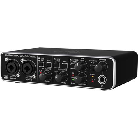 Behringer UMC204HD Audio Interface 2 Input 4 Output 24-Bit/96 kHz USB Audio/MIDI Interface