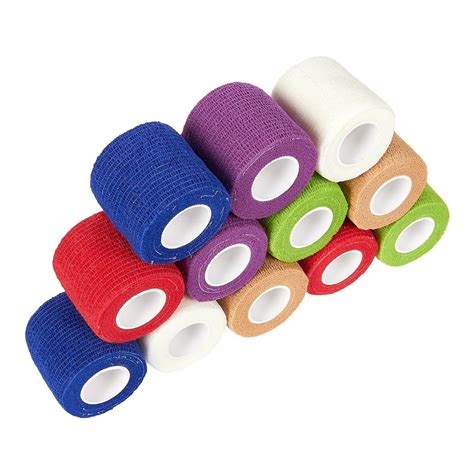 Vet Wraps – 12-Pack Adhesive Gauze Rolls, Cohesive Bandage, Self Adhesive Bandage Wrap for ...