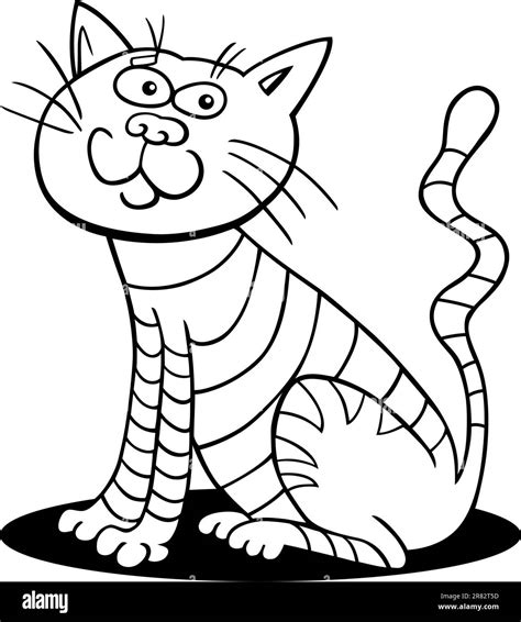 cartoon illustration of sitting cat for coloring book Stock Vector Image & Art - Alamy