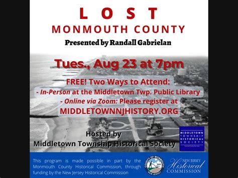 'Lost Monmouth County' Talk From Middletown Historical Society | Middletown, NJ Patch