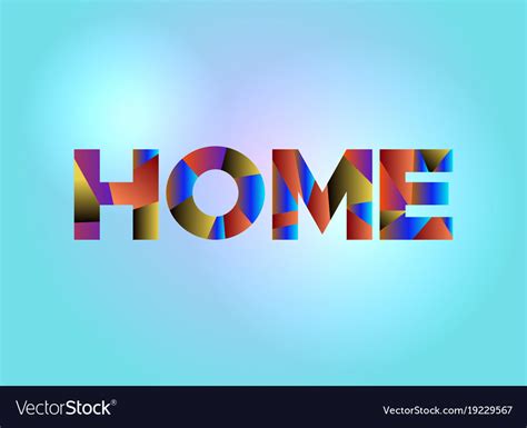 Home concept colorful word art Royalty Free Vector Image