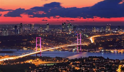 Sign in | Istanbul, Bosphorus bridge, Night city