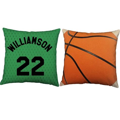 Set of 2 Personalized Basketball Pillows - Basketball Throw Pillow Covers and or Cushion Inserts ...