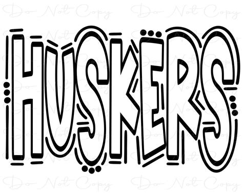 HUSKERS Doodle Letters Transparent Background Sublimation - Etsy