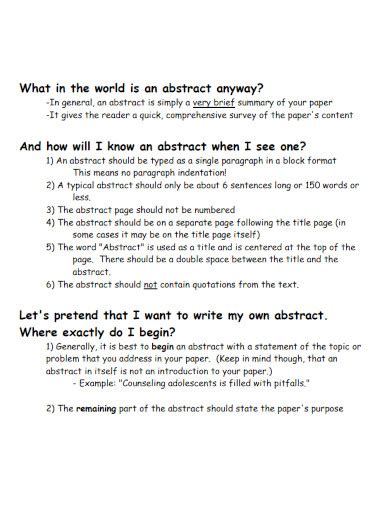 Abstract Writing - 100+ Examples, How to Write, Pdf