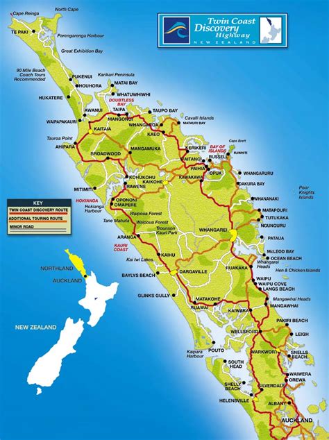 New Zealand North Island Road Map