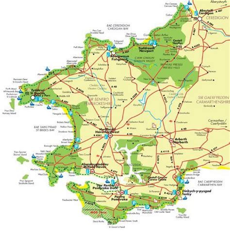 Map of Pembrokeshire Coast National Park | Pembrokeshire coast, Wales travel, Pembrokeshire wales